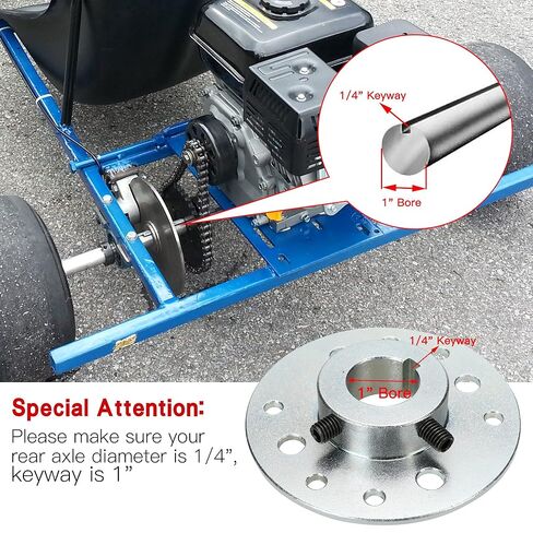 GREHUA Go Kart 40/41/420 سلسلة ضرس 48 سنًا ومحورًا مع 1 بوصة تتحمل 1/4 مفتاح متوافق مع Predator 212cc 196cc 6.5HP GX160 GX200 Dune Buggy Drift Trike أجزاء عربة التسوق شديدة التحمل in Kuwait