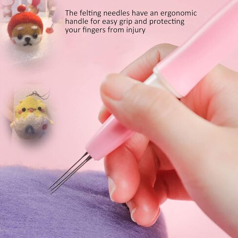 Needle Felting,Felting Needle Tool with 3 Needles, Wool Felt Needle Tools, Pen Style Needle Felting Tool, Ergonomic Handle Plastic Metal DIY Tufting Tool for DIY Patchwork & Craft in Kuwait