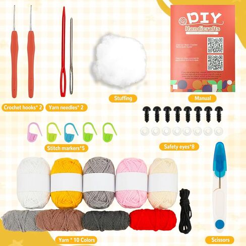 obvade Crochet Kit for Beginners Knitting Kit for Beginners Crochet Animal Kit Beginner Crochet with Step-By-Step Video Tutorials 4 Pack Cats in Kuwait
