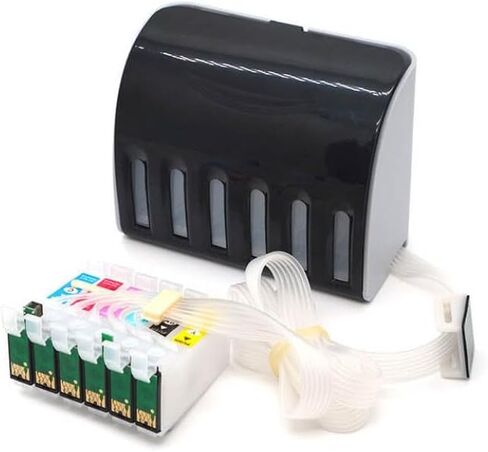 نظام 6 ألوان 85 T0851 T0856 CISS مع شريحة إعادة الضبط التلقائي المتوافقة مع طابعة Stylus Photo 1390 in Kuwait