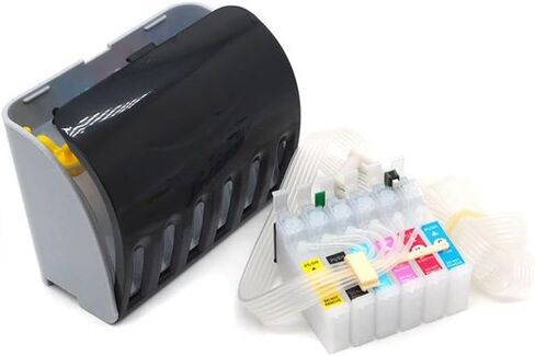 نظام 6 ألوان 85 T0851 T0856 CISS مع شريحة إعادة الضبط التلقائي المتوافقة مع طابعة Stylus Photo 1390 in Kuwait