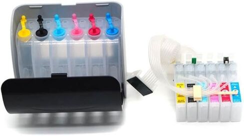 نظام 6 ألوان 85 T0851 T0856 CISS مع شريحة إعادة الضبط التلقائي المتوافقة مع طابعة Stylus Photo 1390 in Kuwait