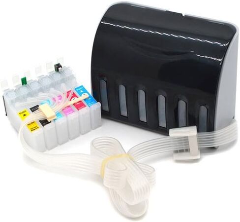 نظام 6 ألوان 85 T0851 T0856 CISS مع شريحة إعادة الضبط التلقائي المتوافقة مع طابعة Stylus Photo 1390 in Kuwait