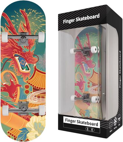 FunXylophy Mini Finger Skateboard, Wooden Professional Finger Boards Set Creative Fingertips Movement, Mini Skateboard Starter Kit Finger Sports Party Gifts (H13) in Kuwait
