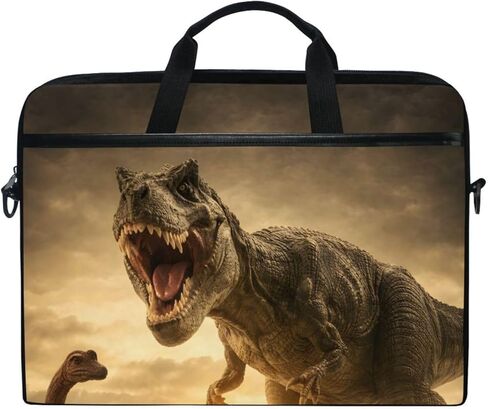حقيبة كمبيوتر محمول Tyrannosaurus Dinosaur T-Rex حقيبة محمولة/حقيبة ماسنجر قابلة للتحويل مع جيب حزام لجهاز MacBook Air/Pro Surface Dell ASUS hp Lenovo 15-15.4 بوصة in Saudi Arabia