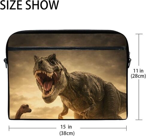 حقيبة كمبيوتر محمول Tyrannosaurus Dinosaur T-Rex حقيبة محمولة/حقيبة ماسنجر قابلة للتحويل مع جيب حزام لجهاز MacBook Air/Pro Surface Dell ASUS hp Lenovo 15-15.4 بوصة in Saudi Arabia