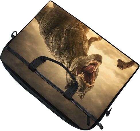 حقيبة كمبيوتر محمول Tyrannosaurus Dinosaur T-Rex حقيبة محمولة/حقيبة ماسنجر قابلة للتحويل مع جيب حزام لجهاز MacBook Air/Pro Surface Dell ASUS hp Lenovo 15-15.4 بوصة in Saudi Arabia