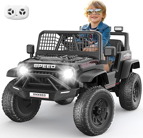 Hikole 24V Electric Car for Kids Ages 4-8 w/Parent Remote, Battery Powered Truck Toys for Toddler Boys Girls, Spring Suspension, Safety Belt, Music Player, 3 Speeds, Bright LED Light, Pink in Kuwait