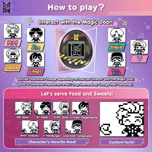 Tamagotchi Nano x TinyTAN - إصدار Jungkook، مجسم Hugmy Tamagotchi من الفينيل وحيوان Tamagotchi Nano الإلكتروني in Kuwait