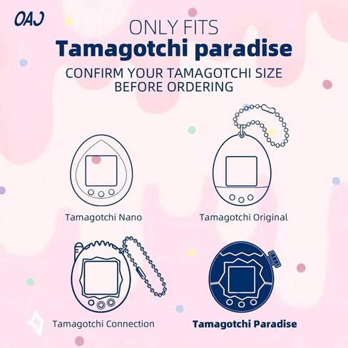 OAJ كارتون الفراولة الحبل وحافظة من السيليكون لـ Tamagotchi Paradise - غطاء واقي لطيف، حزام للحيوانات الأليفة Tamagotchi الإلكترونية in Kuwait
