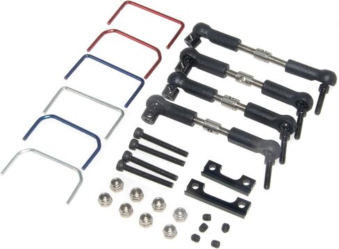 Sway Bar Compatible with 1/16 Traxxas Upgrade E-Revo Mini Slash Rc Car Metal Front Rear Anti-Roll Bar Part(Black) in Kuwait