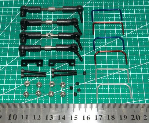 Sway Bar Compatible with 1/16 Traxxas Upgrade E-Revo Mini Slash Rc Car Metal Front Rear Anti-Roll Bar Part(Black) in Kuwait