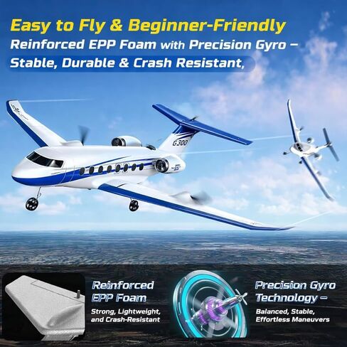 ANTSIR RC Plane G700 Remote Control Airplane, 2.4GHz 3-CH RTF Glider with Display Stand, Durable EPP Foam Aircraft for Beginners and Adults, Easy to Fly Outdoor Jet Toy for Kids Boys Girls Adults 8+ in Kuwait