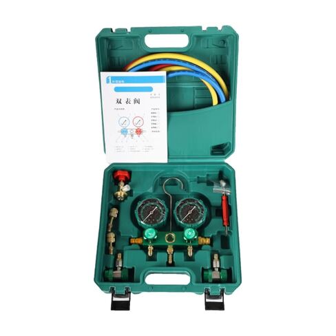 حركة مزدوجة R134a سيارة قياس ضغط المبردات صمام مزدوج تكييف الهواء مجموعة أدوات 536 (ثنائي النواة R22 R134a R410a) in Kuwait