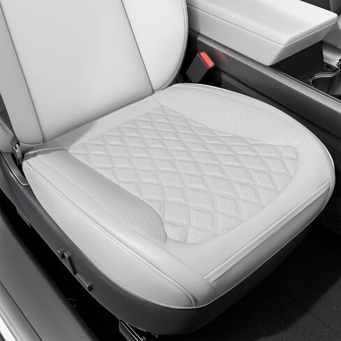2 Pack Front Bottom Car Seat Cover, Luxury Leather Seat Covers Compatible with Tesla Model Y/3 2026 2025 2024-2020, Breathable and Waterproof Tesla Model Y/3 Accessories (White, 2Pcs) in Kuwait