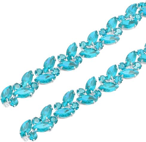 uxcell Crystal Rhinestone Chain Trim, Diamond Rhinestone Chain Applique for Crafts DIY Sewing Clothing Decoration, Champagne in Saudi Arabia
