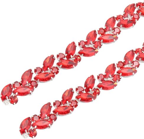 uxcell Crystal Rhinestone Chain Trim, Diamond Rhinestone Chain Applique for Crafts DIY Sewing Clothing Decoration, Champagne in Saudi Arabia