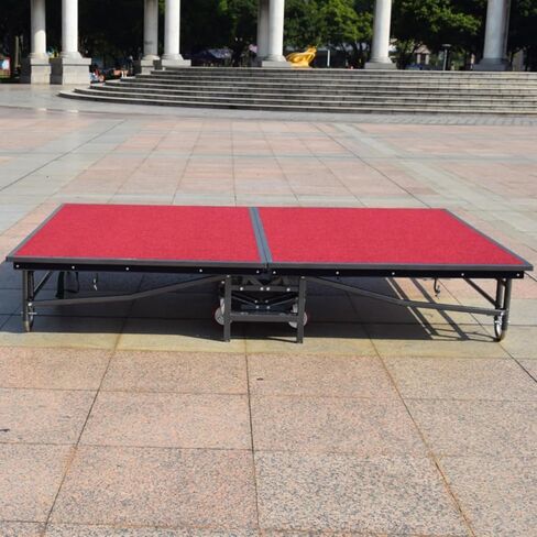 Folding Stage Platform Modular Unit, Heavy Duty System with Universal Casters, Compact Entertainment Deck in Kuwait