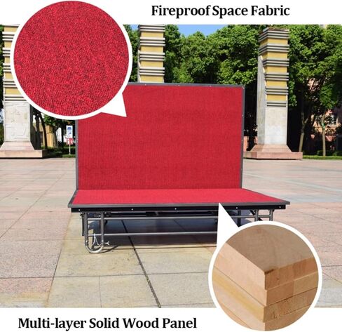 Folding Stage Platform Modular Unit, Heavy Duty System with Universal Casters, Compact Entertainment Deck in Kuwait