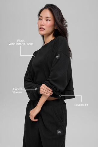 Alo Yoga Muse Crew Neck Pullover - Black in Kuwait