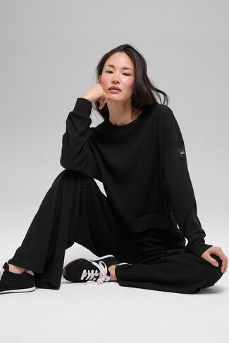 Alo Yoga Muse Crew Neck Pullover - Black in Kuwait