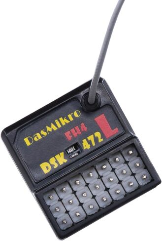جهاز استقبال DasMikro DSK-472L 4CH - FH4T، FH4، FH3، SSL، القياس عن بعد، متوافق مع NOR/SSR/SHR، هوائي مدمج، يناسب SANWA M17، M12S، M12، MT4S، MT44، MT4، MTS، EXZES ZZ، EXZES Z in Kuwait