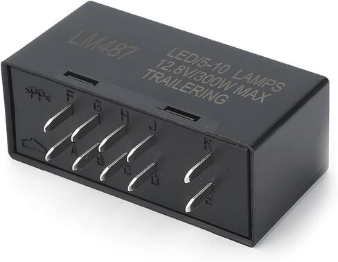 مرحل إشارة الانعطاف LED للسيارة، LM487 12 فولت DC تثبيت Hyper Flash Flasher، التوصيل والتشغيل البديل OEM # 10383321 15231201، متوافق مع Chevy GMC Hummer Escalade (أسود) in Kuwait