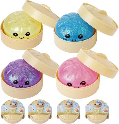 4PCS Dumpling Squeeze Toy, Dumplings Squishy Flashing Dumpling Squishies Stress Ball，Dumplings Squeeze Stress Anxiety Relief for Kids & Adults in Kuwait