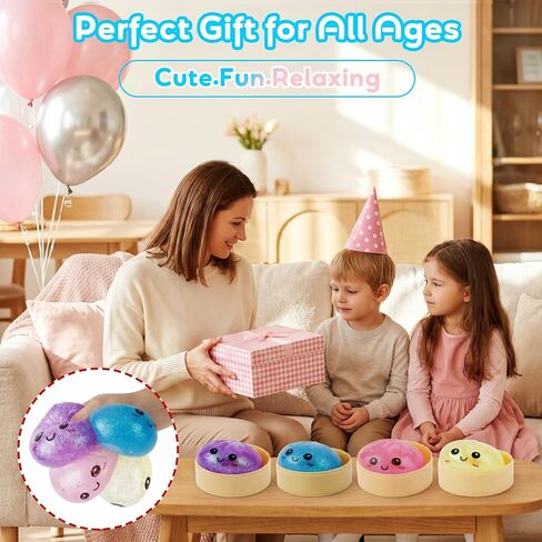 4PCS Dumpling Squeeze Toy, Dumplings Squishy Flashing Dumpling Squishies Stress Ball，Dumplings Squeeze Stress Anxiety Relief for Kids & Adults in Kuwait