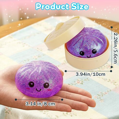 4PCS Dumpling Squeeze Toy, Dumplings Squishy Flashing Dumpling Squishies Stress Ball，Dumplings Squeeze Stress Anxiety Relief for Kids & Adults in Kuwait