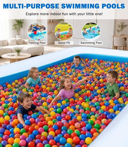 165"x76"x22" Inflatable Pool with Electric Pump, Large Blow Up Family Swimming Pool for Adults & Kids, Thickened Heavy Duty Backyard Water Party Pool in Kuwait