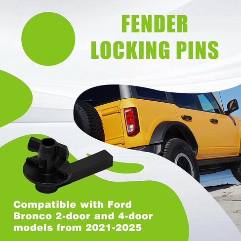 6-Pack Fender Flare Locking Pins Compatible with Ford Bronco 2021–2025, Front & Rear Wheel Arch Mounting Clips Kit, Replacement for W721136S300, L-Shape Plastic Pins (Not for Sport or Raptor) in Kuwait