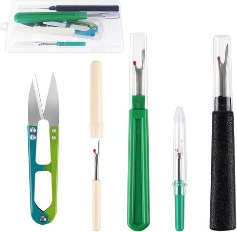 GDMINLO Seam Rippers for Sewing, 2 Big and 2 Small Stitch Remover Tools, Black and Green in Kuwait