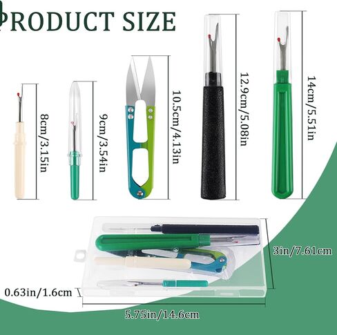 GDMINLO Seam Rippers for Sewing, 2 Big and 2 Small Stitch Remover Tools, Black and Green in Kuwait