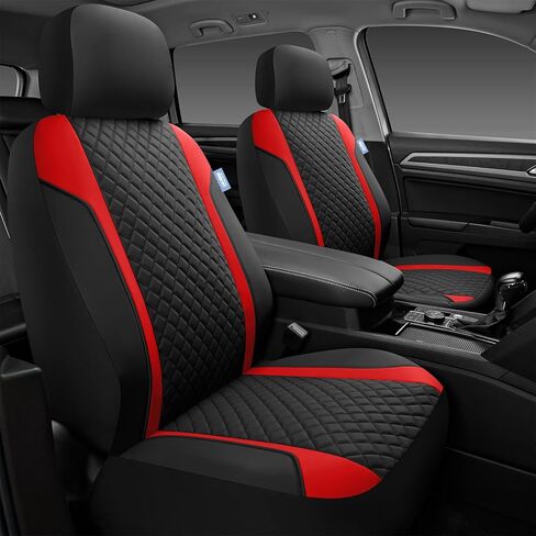 Skechers Seat Covers Contour Foam Cozy Fit,Leather Car Seat Covers, Car Seat Covers Front Seats Airbag Compatible, Universal Automotive Comfort for Most Cars, Vans, Trucks, SUV,Black in Saudi Arabia