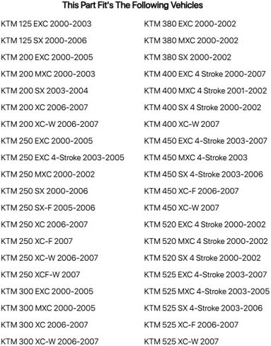 سلسلة Acerbis المنزلقة باللون الأسود لـ KTM 250 EXC 2000-2005 in Kuwait