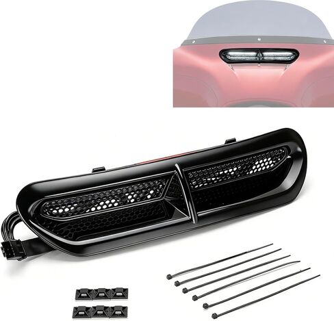 Motorcycle LED Fairing Vent Light, Windshield Vent Lights, Fits For 2014-2023 Harley Touring Street Glide, Electra Glide | Turn Signal Light & Running Light | Windshield Vent Trim in Kuwait