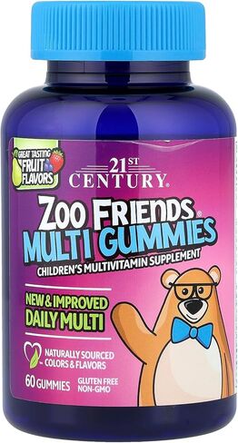 21st Century Zoo Friends Multi Gummies, Fruit 60 Count in Saudi Arabia