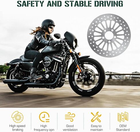 Youxmoto 11.5 Brake Rotors (2 Front 1 Rear) For Harley 2000-2007 Road King Street Glide Electra/Night Train/Fat Boy/Super Glide, Brake Disc Rotor Bolts Kit and Pads in Kuwait