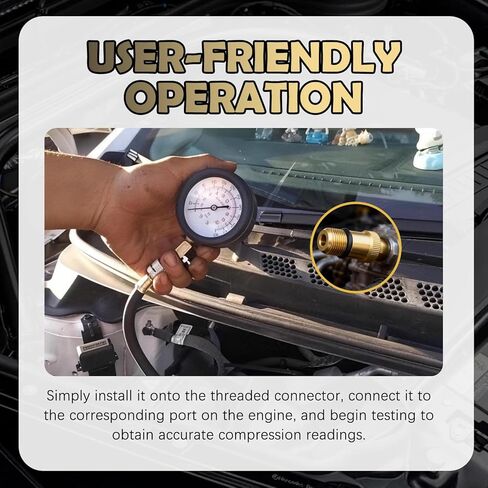 4PCS Compression Tester Automotive Adapter,10mm*1.0/12mm*1.25/18mm*1.5/16mm*1.5 Cylinder Compression Tester Adapter,Versatile Spark Plug Testers Adaper for Gas Engine/Motorcycle in Kuwait
