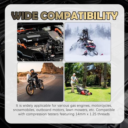 4PCS Compression Tester Automotive Adapter,10mm*1.0/12mm*1.25/18mm*1.5/16mm*1.5 Cylinder Compression Tester Adapter,Versatile Spark Plug Testers Adaper for Gas Engine/Motorcycle in Kuwait