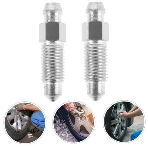 Ciieeo Brake Bleeder Screw M8x1 Zinc-Plated 2pcs Hydraulic Air Bleeder Valve for Front Fork Oil Release Automotive Brake System Replacement in Kuwait