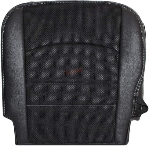 Compatible with 2013-2018 Dodge Ram 1500 Sport - Passenger-Side Bottom Cloth/Leather Seat Cover, Black in Saudi Arabia