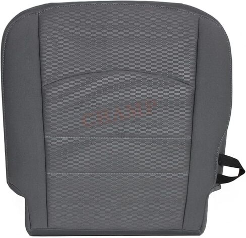 Compatible with 2013-2018 Dodge Ram 1500 Sport - Passenger-Side Bottom Cloth/Leather Seat Cover, Black in Saudi Arabia