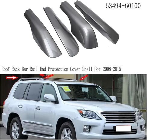 حامل سقفي غطاء نهاية السكك الحديدية شل 1 مجموعة متوافق مع لكزس LX570 2008-2015 63494-60100 حامل سقفي بار السكك الحديدية نهاية غطاء للحماية in Kuwait
