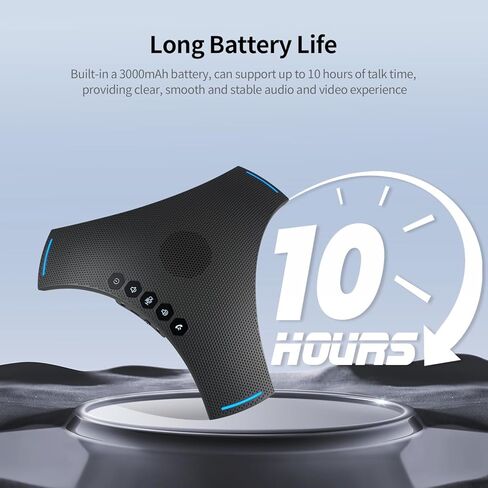 TOALLIN Conference Speaker and Microphone, Wireless Speakerphone with Daisy Chain, 360° Voice Pickup & AI Noise-Cancellation, Support Bluetooth & USB, Computer Speaker & Mic for Business Meetings in Kuwait