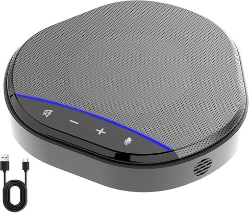 Conference Speaker and Microphone, 360° Enhanced Voice Pickup with 2 AI Mics, Echo & Noise Reduction, USB-C Plug & Play Speakerphone for Zoom Skype Teams Calls, for Home Office and Meeting Room in Kuwait