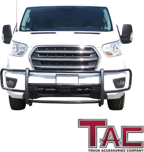 TAC Grille Guard متوافق مع 2020-2026 Ford Transit 2WD (باستثناء 2022-2024 E-Transit EV) أسود أمامي فرشاة ممتص الصدمات واقي دفع للطرق الوعرة ملحقات السيارات الخارجية in Kuwait