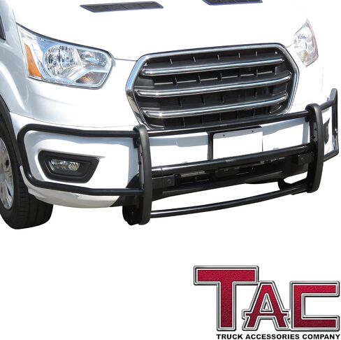TAC Grille Guard متوافق مع 2020-2026 Ford Transit 2WD (باستثناء 2022-2024 E-Transit EV) أسود أمامي فرشاة ممتص الصدمات واقي دفع للطرق الوعرة ملحقات السيارات الخارجية in Kuwait