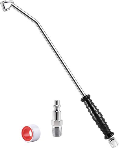 GODESON 13.5-Inch Dual Head Air Chuck with 15° Angle, 1/4" NPT Air Chucks for Tires with Quick Plug,air Compressor attachments for Truck RV Semi Dually Tires, Anti-Slip Grip, All Metal, Open Flow in Kuwait